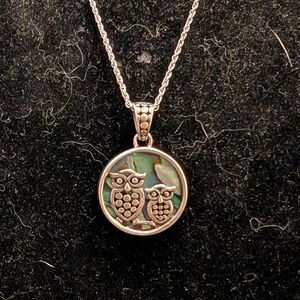 Sterling Silver Owl Pendant Necklace